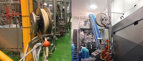 Stainless reels for food & beverage header
